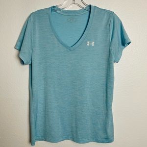 Under Armour Light Blue V Neck Short Sleeve Top